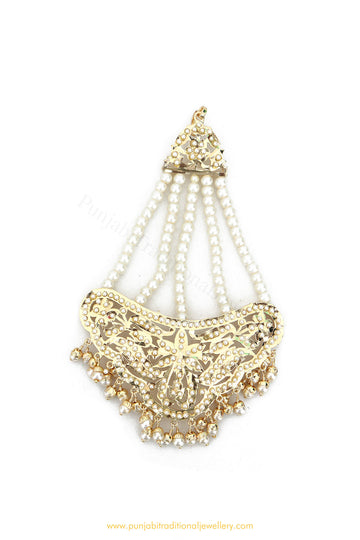 Gold Finished Jadau Pearl Passa By PTJ Exclusive